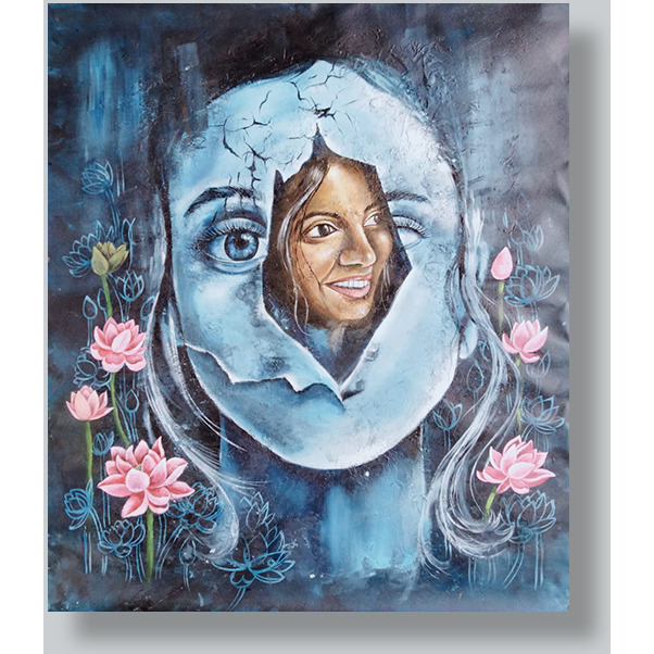 True Happiness Painting by Nandini Kushwaha  Acrylic on canvas painting  ArtozOn