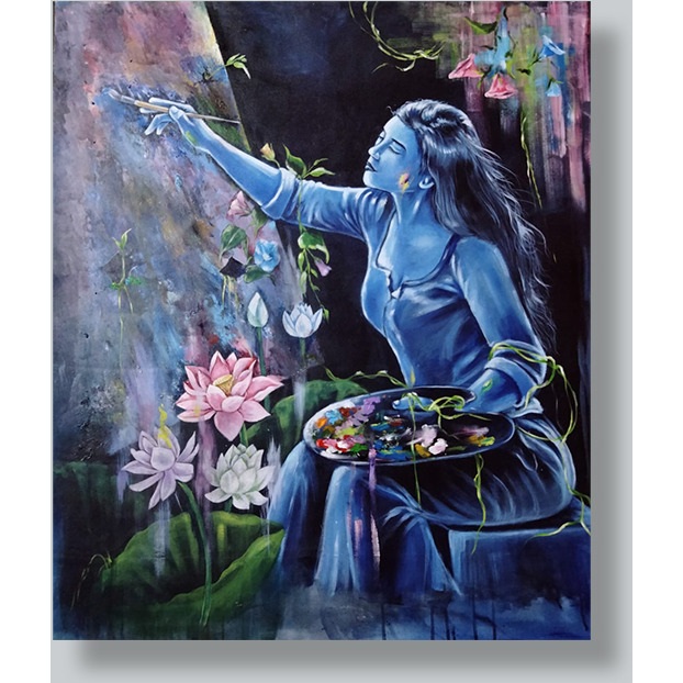 Creation Painting by Nandini Kushwaha  Acrylic on canvas painting  ArtozOn