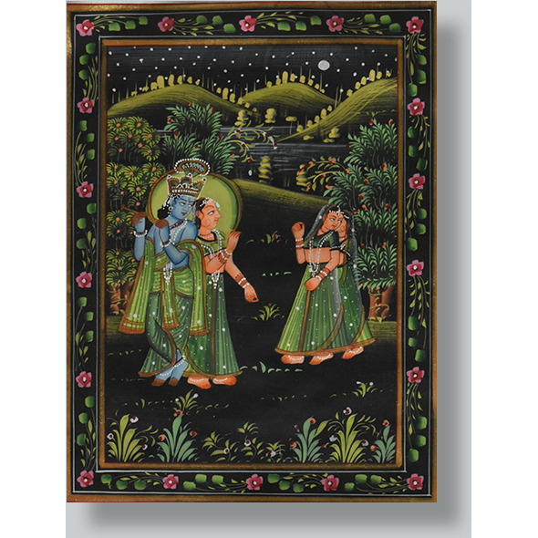 Krishna with gopies Painting by Shubham Gupta  Acrylic on cotton cloth painting  ArtozOn