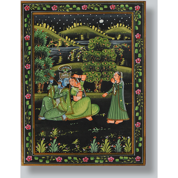 Krishna with gopies Painting by Shubham Gupta  Acrylic on cotton cloth painting  ArtozOn