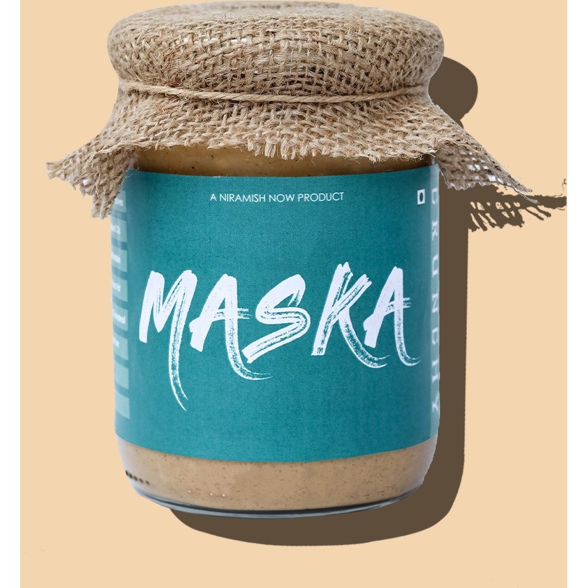 Maska Unsweetened Crunchy Peanut Butter  Gluten Free  Plant Based Protein  Vegan  Vegetarian  Keto Friendly  500 g
