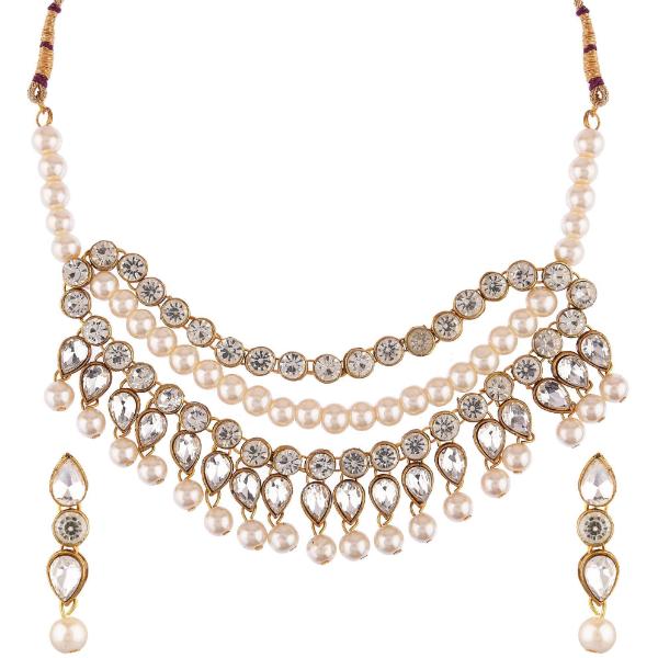 Prizetaa Alloy White Jewellery Set Pack of 1