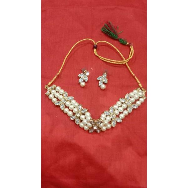 Prizetaa Alloy Goldplated White Jewellery Set Pack of 3