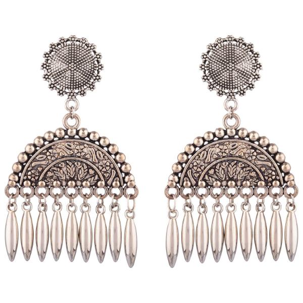 Prizetaa Long Strand Twotone Oxidise Dangler Alloy Drops  Danglers 