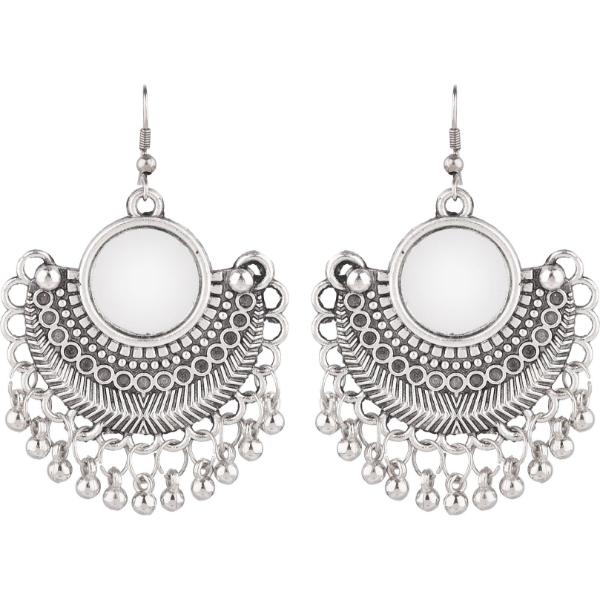 Prizetaa Silver Colour Mirror Hook Alloy Drops  Danglers 