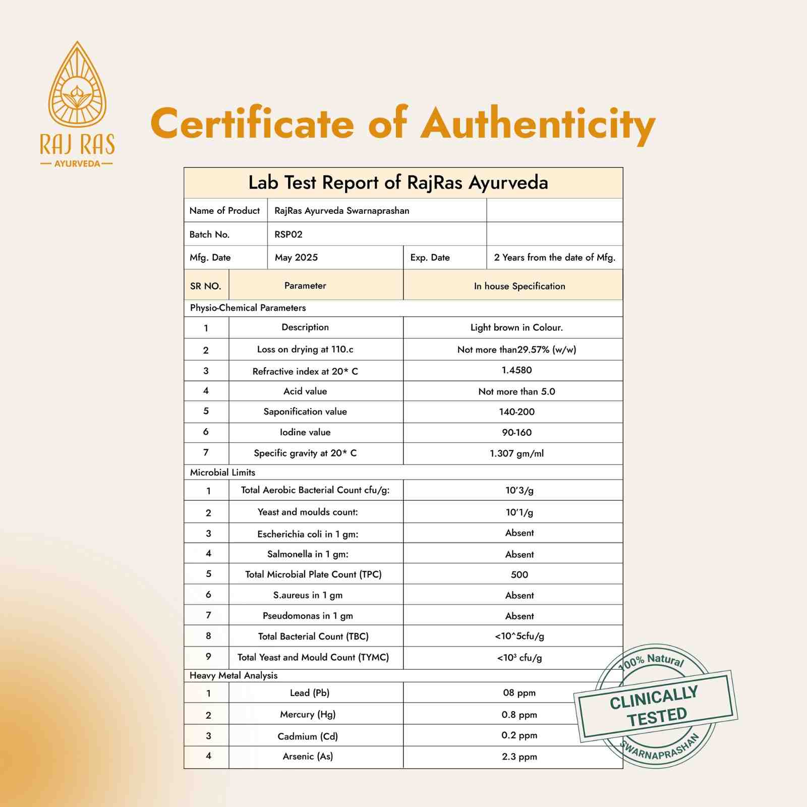 RAJRAS AYURVEDA SWARNAPRASHAN  SUVARNAPRASHAN