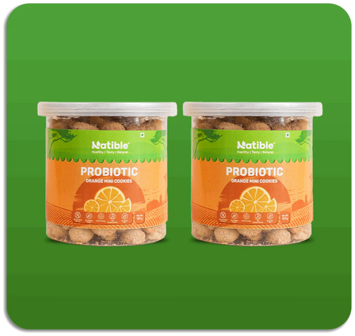 Natible Probiotic Orange Mini Cookies Combo