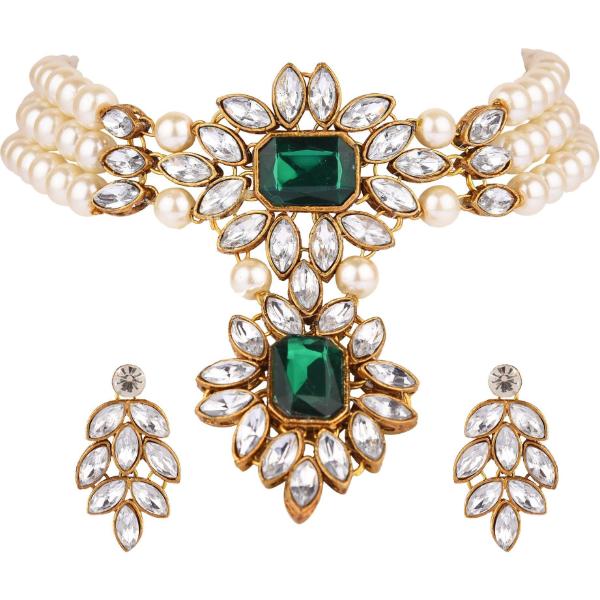 Prizetaa Alloy Green Jewellery Set Pack of 1