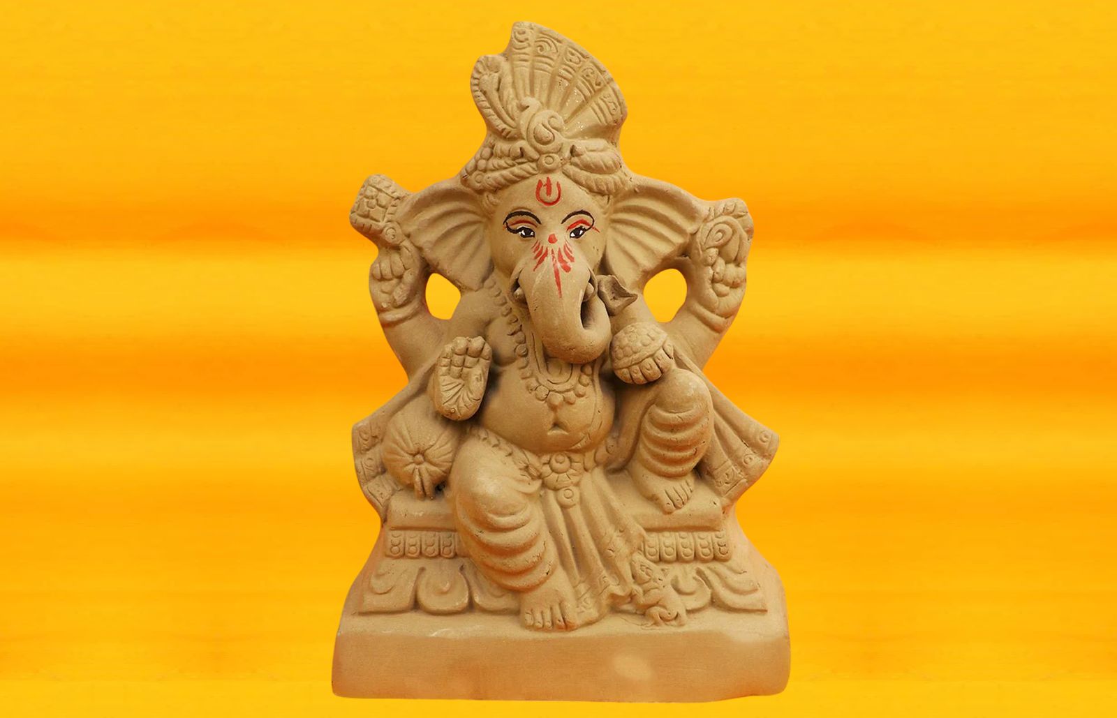 10 Inch Pramoda Eco-Friendly Ganesha Idol In Raja Position