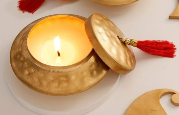 Thatera Work Matki-Shaped Candle Container