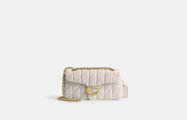 COACH Tabby Small Quilted Leather Shoulder Chalk