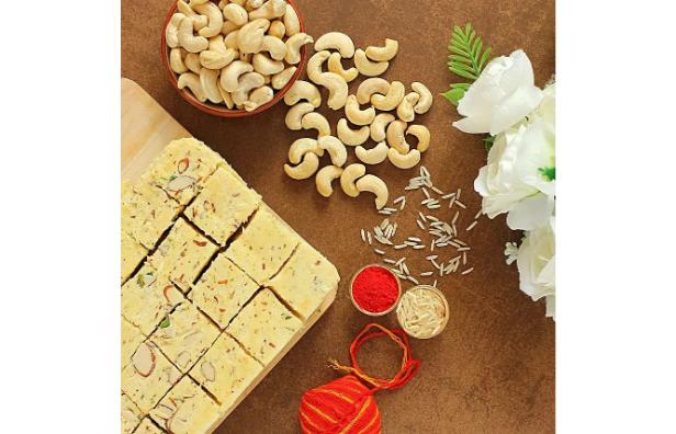 Happy Bhai Dooj Soan Papdi And Cashews Combo