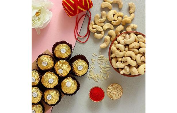 Bhai Dooj Celebration Ferrero Rocher And Cashews Combo