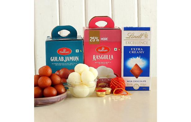 Bhai Dooj Festivity Sweets And Lindt Chocolate Combo